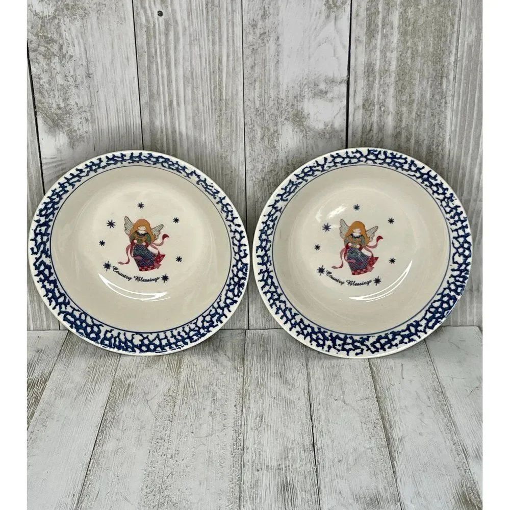 Country Blessings Angel Bowls Set of 2